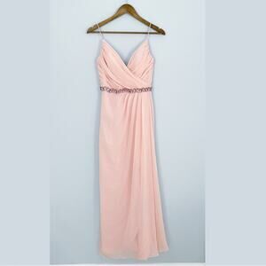 Christina Wu Empire Waist Formal Gown Blush Pink Size 4 EUC